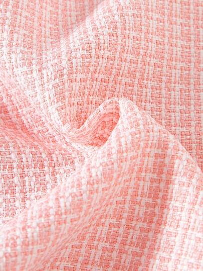 SHEIN Fashionable And Elegant Buttons For Baby Girls And Children, Pink Long-Sleeved Lace Lace Decoration Simple Small Jacket And Lace Lace Collar Sleeveless Splicing Dress Set, Suitable For Spring And Autumn, Daily Outfits, Must-Have