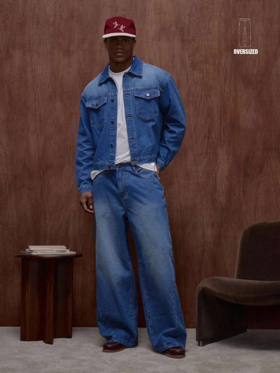 Musero Baggy Washed Denim Jeans Trouser Only Fall/SPRING SUMMER | SHEIN UK