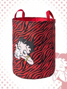 Betty Boop | ROMWE 卡通人物图案可折叠大容量收纳盒 - 紅色 - 查看 2