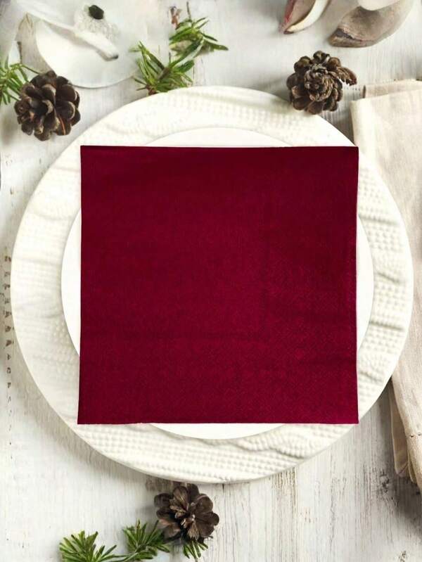 20 pezzi/40 pezzi/60 pezzi Tovaglioli monouso morbidi a 2 veli di colore bordeaux, 33cm*33cm, per pranzi di feste, asciugamani per gli ospiti, decorazioni, compleanni, matrimoni, anniversari, lauree