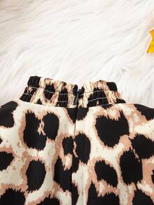 SHEIN 女婴可爱优雅豹纹长袖连衣裙 - 彩色 - 查看 4