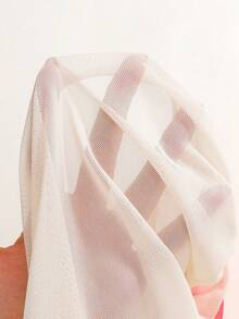 SHEIN 年轻女孩花卉图案休闲不对称肩T恤 - 白色 - 查看 5