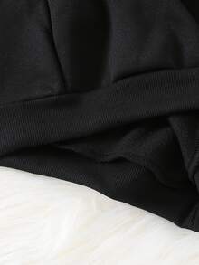 圣诞快乐男士时尚卡通可爱圣诞老人棒棒糖图案字母标语圆领套头衫，适合圣诞派对、外出以及秋冬季穿着。 - 黑色 - 查看 5