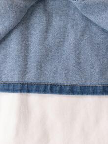 Genkimix Kids 2 Stücke Genkimix Kleine Jungen Buchstaben Dekor modischer minimalistischer Denim Jacke + lässige gerade geschnittene Jeans - Blau - Übersicht 6