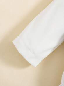 男婴圣诞节、万圣节服装，冬季，星期三，黑色连衣裙，4件套/组，男婴绅士风格领结衬衫、背带、卡其裤套装，秋冬季男婴绅士套装，幼儿燕尾服套装，幼儿男童连衣裙套装，长袖衬衫上衣、马甲、围兜裤、领结 - 藏蓝色 - 查看 5