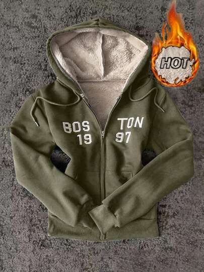 Rina Fox New Letter Embroidery Casual College Style Fashion Comfortable Women Jacket Sweatshirt