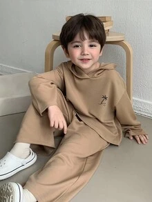 DAZY 男童休闲家居服，秋季连帽衫 - 軍綠色 - 查看 1