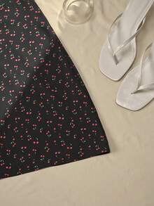 樱桃印花系带露背连衣裙 - 彩色 - 查看 3