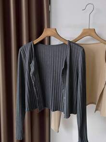 Airaco 女式无袖连衣裙配针织披肩 - 深灰色 - 查看 5