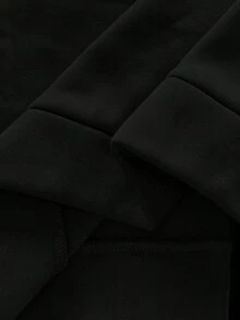Manfinity Homme Sudadera con capucha casual y de unicolor para hombres, de manga larga, para otoño - Negro - Ver 6