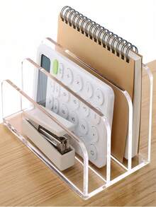 1 件亚克力文件夹，桌面文件整理器 | 亚克力桌面整理器，文件夹架，邮件分类器，文件夹，杂志分隔器，笔记本电脑，笔记本和信件整理器，适用于学校用品，返校 - 彩色 - 查看 2