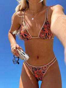 Swim Vcay Ladies" Retro Style Bikini Set, Copyright Purchased, Summer Beach - Multicolor - View 7