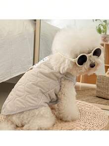 1 件套保暖狗狗衣服羊毛背心宠物服装适用于小型犬和猫，厚垫宠物夹克，秋冬宠物用品