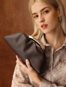 MOTF PREMIUM PU LEATHER BEADED TOP HANDLE BAG - Coffee - View 5