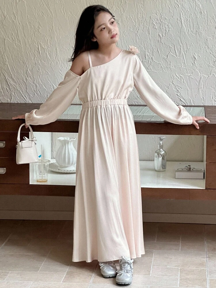 Girls Elegant Formal Dress, Suitable For Fall