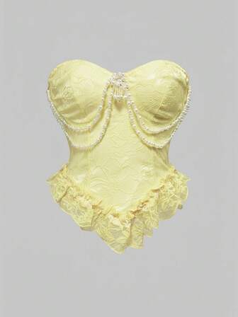 Kawaii Blusa vintage in satin con decorazione di pizzo, perle e broccato, top da donna in rosa pallido