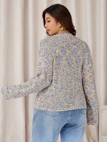 Auralis Plus Size Colorful Knitted Cardigan, Casual For Autumn/Winter Fall/Winter - Multicolor - View 2