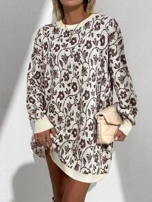 EURMUSE Soft Touch Crew Neck Pullover Sweater - Chocolate Brown - View 3