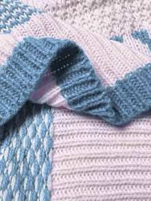 EURMUSE Plus Size Casual Christmas Geometric Pattern Plus Size Pullover Sweater For New Year Clothes - Baby Blue - View 8