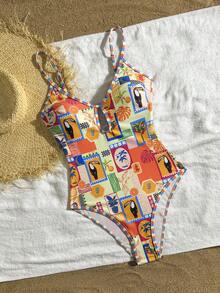 Swim Vcay Women's One-Piece Tropical Vacation Swimsuit