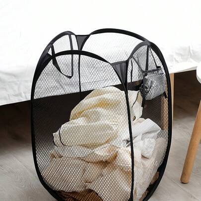 1 件带手柄的弹出式洗衣篮 - 可折叠网状洗衣篮，用于存放脏衣服，适合儿童换衣服/成人更换 3-4 件衣服（下订单前请注意检查尺寸。