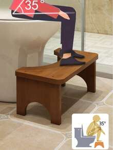 竹制马桶凳 - 浴室蹲姿辅助器，符合人体工程学的马桶增高脚凳，耐用的竹木结构 - 黑色 - 查看 5