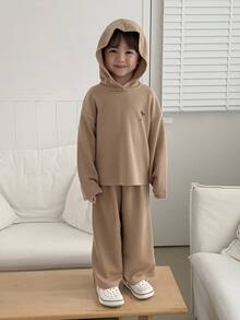 DAZY 男童休闲家居服，秋季连帽衫 - 軍綠色 - 查看 2