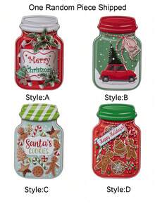 Cirelle 1 Pc Tin Can-Shaped Decorative Candy Box - Car, Gingerbread Man (Designs) - Candy Box - Christmas Decoration, Home Decoration, Room Decoration,Surprise(Shipped Randomly) - Multicolor - View 8