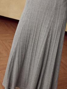 MOTF PREMIUM WOMEN'S RIBBED TURTLENECK LONG KNIT DRESS, AUTUMN/WINTER - Grey - View 2