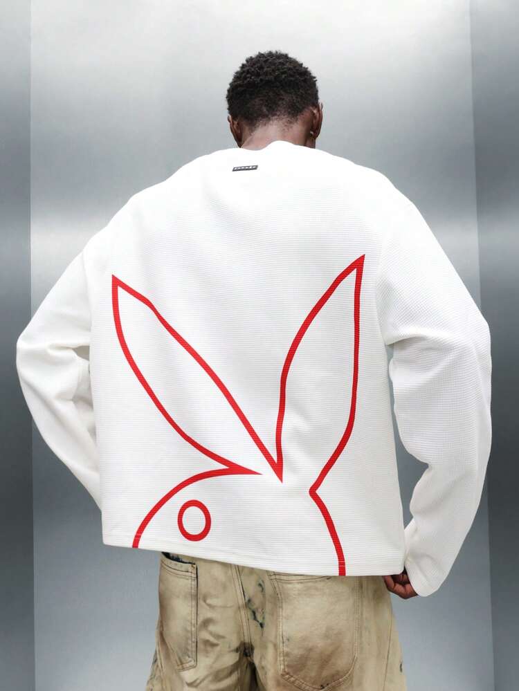 PLAYBOY X SUMWON Graphic Sweatshirt With Varsity Number And Bunny Logo