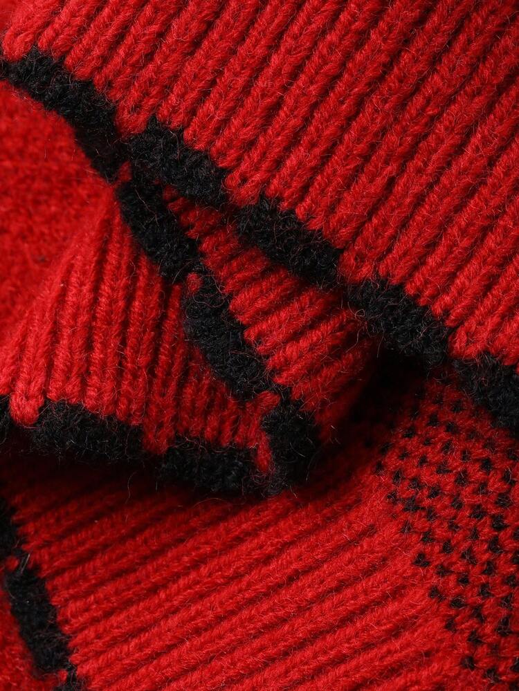 Young Girl Round Neck Pullover Sweater, Fall Christmas