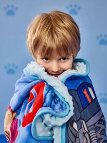 SHEIN | PAW Patrol 1pc Cartoon Pattern Blanket, Towel Quilt, Thick Double-Sided Design, Soft Plush, Suitable For All Ages, Back To School