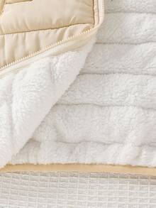 Cozy Pixies Áo khoác cardigan nỉ không tay, có mũ, khóa kéo phía trước, màu trơn cho bé trai, quần áo mùa đông cho trẻ sơ sinh, áo khoác sơ sinh, áo vest cho trẻ nhỏ, áo khoác ấm cho bé trai sơ sinh. - Màu be - Xem 6