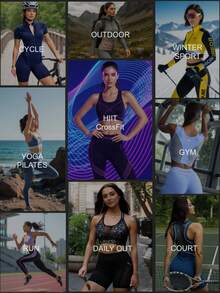 Innovista 户外柔软运动紧身裤，银钩高腰V腰提臀，日常休闲瑜伽HIIT训练，办公室健身房通用，高弹力紧身裤，运动裤，秋季服装，多功能口袋露营裤，舒适运动功能网眼拼接，透气镂空，防蹲显瘦，有氧户外运动，防紫外线，防汗，秋季新款女装秋冬运动服，实用时尚 - 墨綠色 - 查看 17