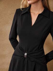 MOTF PREMIUM 秋冬褶饰连衣裙