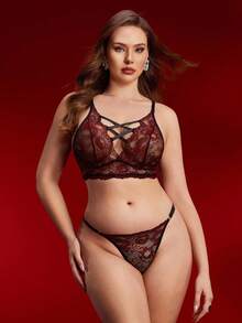 SHEIN Lace Unlined Women's Lingerie Set - Multicolor - View 1
