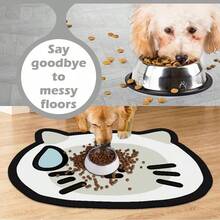 1件原创手绘风格宠物喂食垫，防滑、吸水、易清洁，适用于猫狗，也可作厨房用具晾干垫、餐具晾干垫、地垫、门垫，适用于各种咖啡机、意式咖啡机、咖啡站、厨房、餐厅、浴室或洗衣房，适合各种体型的宠物，可用作宠物碗垫、狗笼垫、猫笼垫、狗床垫。 - 彩色 - 查看 3