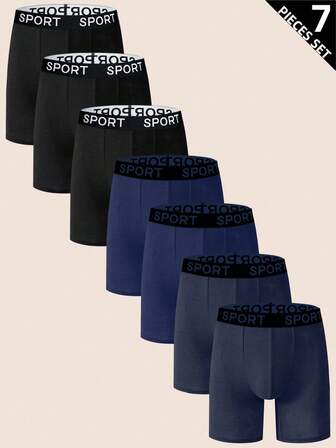 Manfinity Underwear&Sleepwear Basics 7 st/pack herrboxershorts med bokstavsband, casual,