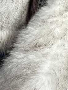 SHEIN EZwear Áo khoác lông giả ngắn có mũ trùm đầu màu trắng thời trang dành cho nữ, Thu/Đông - trắng - Xem 7