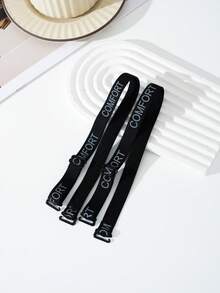 Snug Zone 2 Pairs Women's Letter Pattern Elastic Adjustable Bra Strap Accessories - Multicolor - View 8