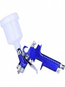 Súng phun sơn HVLP YOULUN 1 chiếc, đầu phun 0,8mm, súng phun khí nén trọng lực kèm cốc 125ml, chổi vệ sinh, nắp khí và bộ lọc màu trắng, thích hợp cho sơn tường, sơn lót ô tô, sơn bề mặt đồ nội thất - Màu xanh lam - Xem 13