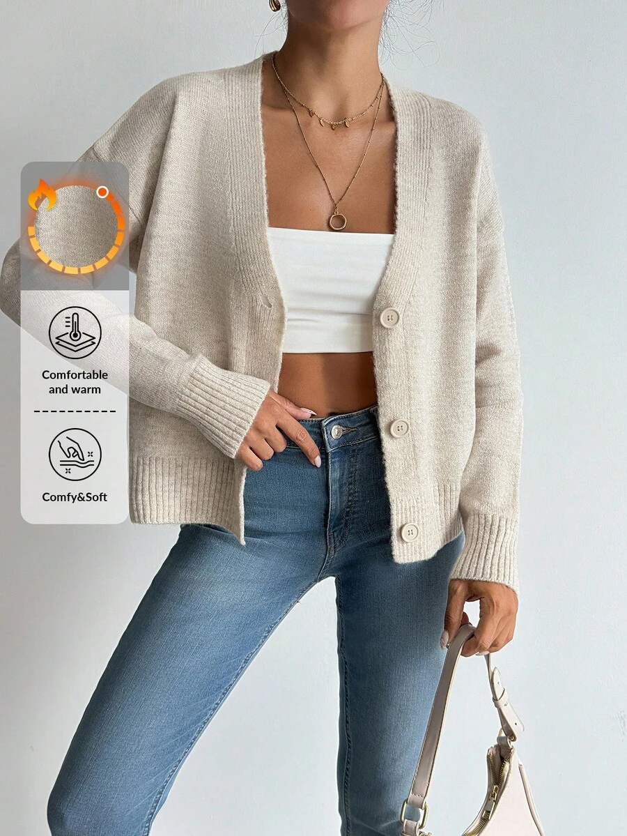 EURMUSE Women's Casual Loose Drop Shoulder Cardigan, Spring & Autumn