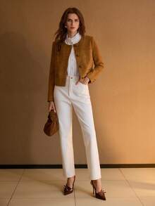 MOTF PREMIUM SUEDE CASUAL COMMUTER JACKET - Khaki - View 2