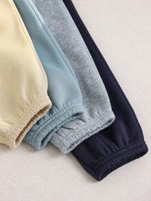 SHEIN 4pcs Young Boys' Casual Comfortable Versatile Cute Printed Thermal Lined Thick Sweatpants, School Clothes - Multicolor - View 5