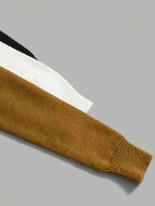 EMERY ROSE 3-Pack Women's Solid Color Crew Neck Long Sleeve Casual Cropped Sweater, Autumn/Winter