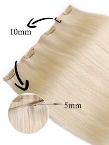 Seamless Clip Ins Volumizer 55g 1 cái 60# Platinum Blonde 100% HQ Cuticle Aligne Remy tóc người PU liền mạch kẹp tóc nối tóc nối - S60 - Xem 4
