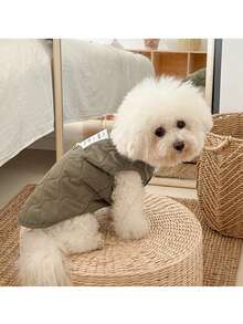 1 件套保暖狗狗衣服羊毛背心宠物服装适用于小型犬和猫，厚垫宠物夹克，秋冬宠物用品