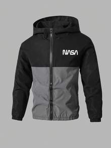 Outdoor Casual Zip-Up Long Sleeve Hooded Teen Boys Jackets Fall Winter - Black - View 1