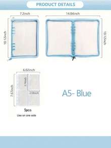 PVC拉链收纳袋，化妆品收纳盒，方便拉链式防尘抗氧化耳环项链手链珠宝收纳相册，A5拉链闪亮活页相册，A5拉链活页整理日记本笔记本，返校，学校用品 - 套裝 - 查看 12