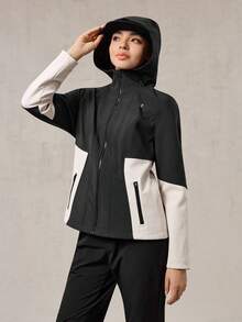 OutZeal Women Water-Resistant Thermal Lined Color-Blocked Slim Outdoor Jacket Winter Fall Hiking Camping